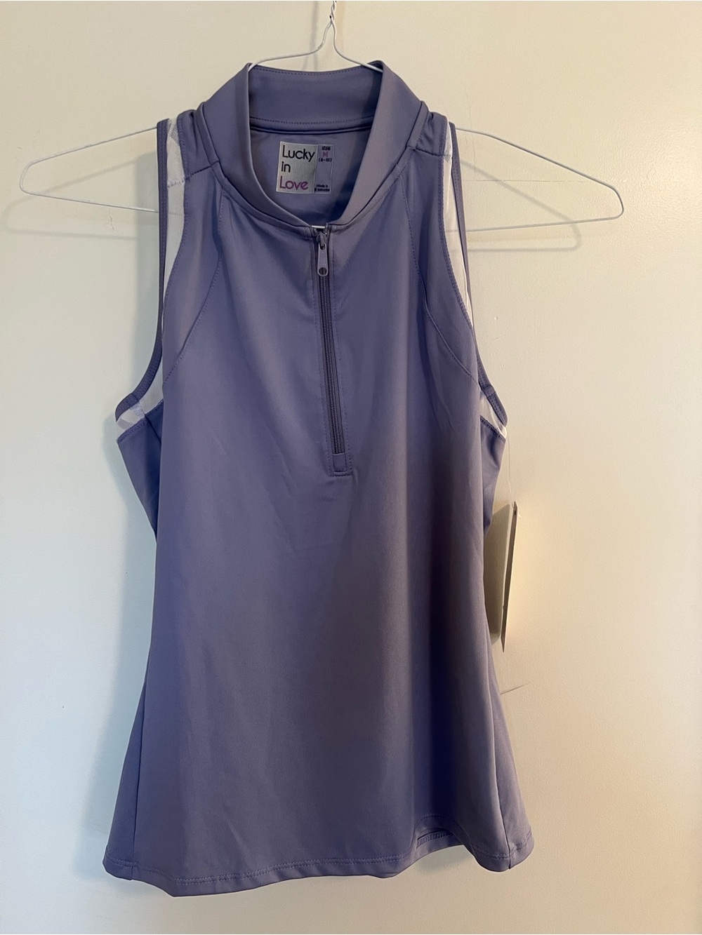 NWT Lucky In Love sleeveless polo, size M